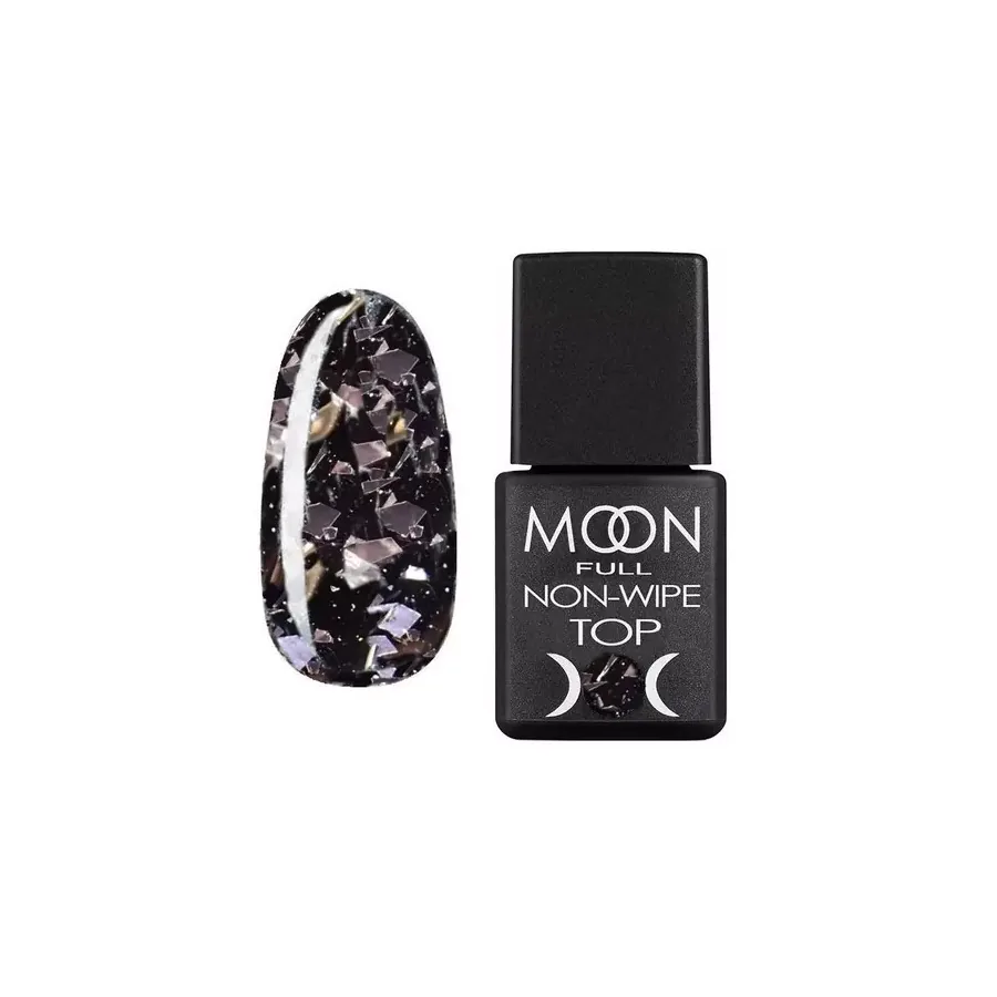 MOON FULL / Top Leaf silver/black / Без липкого шару / срібна та чорна поталь / 8мл