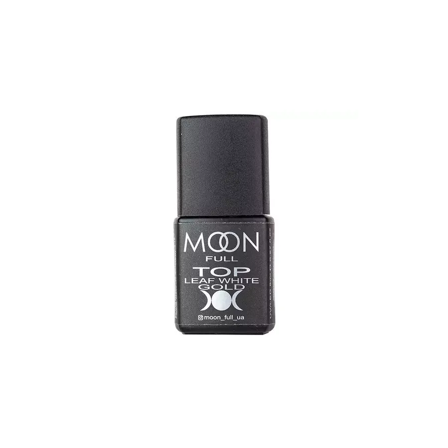 MOON FULL / Top Leaf white gold / Без липкого шару / біла поталь / 8мл