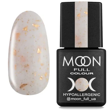 MOON FULL / Rubber Base Leaf №1 / молочний з поталлю / 8 мл