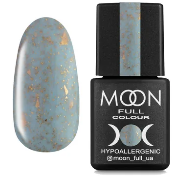MOON FULL / Rubber Base Leaf №4 / блакитний з поталлю / 8 мл