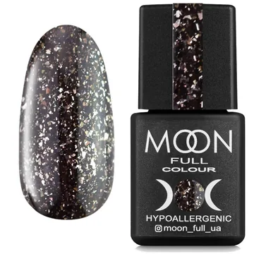 MOON FULL / Rubber Base Leaf №7 / чорний зі сріблястою поталлю / 8 мл