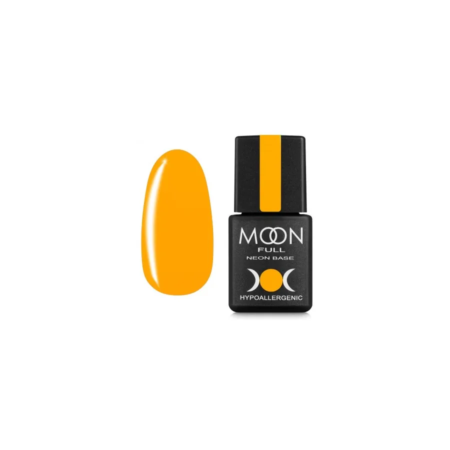 MOON FULL / Rubber Base NEON №04 / яскравий жовтогарячий / 8 мл (Розпродаж. Термін 05.25)