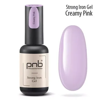 PNB / Конструюючий гель / Strong iron gel / Creamy Pink / рожевий / 8 мл