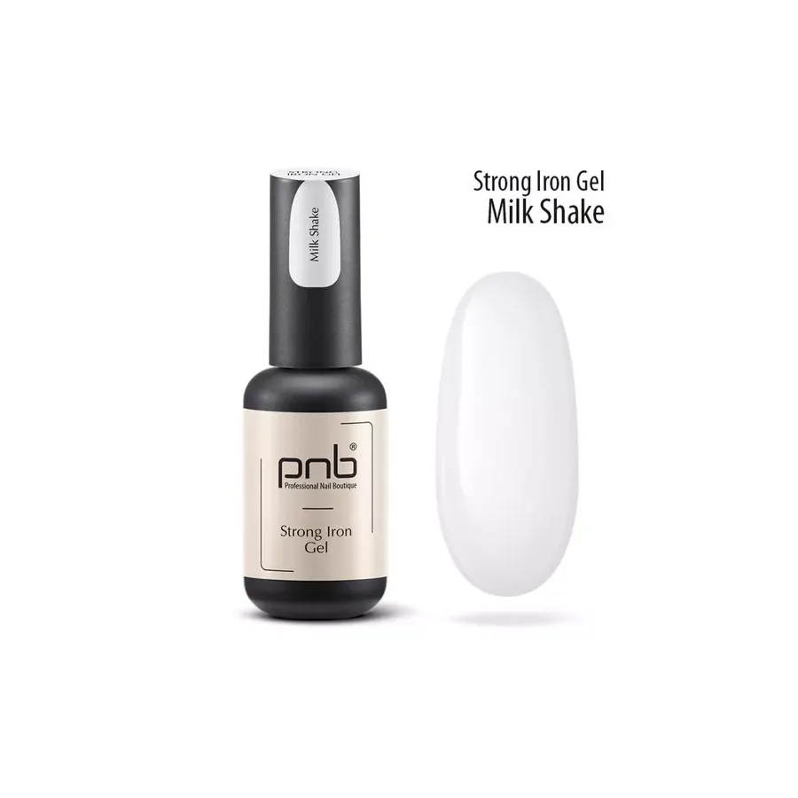 PNB / Конструюючий гель / Strong iron gel / Milk Shake / молочний / 8 мл