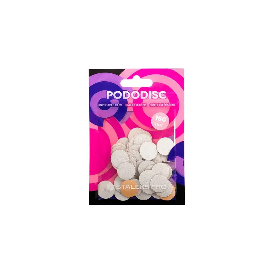 Staleks / Змінні файли білі для педикюрного диска/ PODODISC / XS 180 грит / 50 шт/уп
