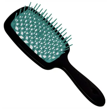 Janeke / Гребінець для волосся / Чорний з м`ятним / Superbrush