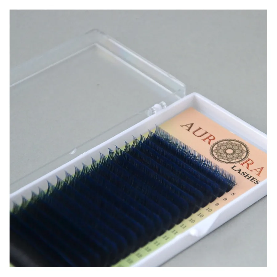 Вії Aurora Lashes Mink / Мікс / Чорні з синіми кінчиками