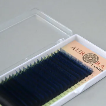 Вії Aurora Lashes Mink / Мікс / Чорні з синіми кінчиками