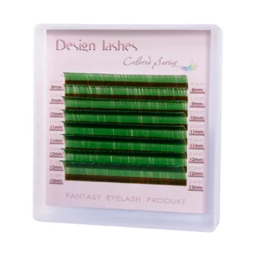 Вії Design Lashes / Зелені / Мікс / mini