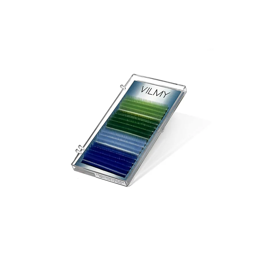 Вії VILMY / VIYA Мікс / 4 color green-blue