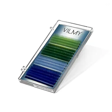 Вії VILMY / VIYA Мікс / 4 color green-blue