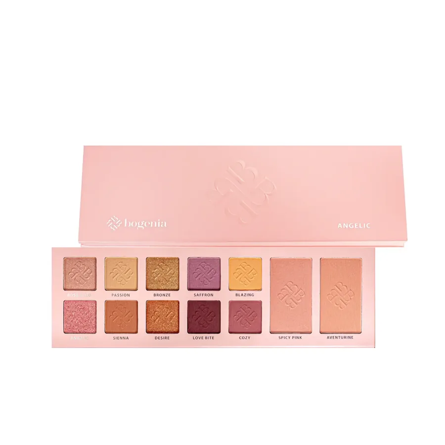 Bogenia / Палетка тіней для повік з рум'янами Angelic / BG902 (12 color)
