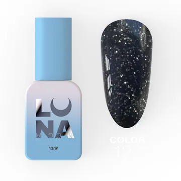 LUNA / Гель-лак / Color №122 / чорний з золотими блискітками / 13 мл