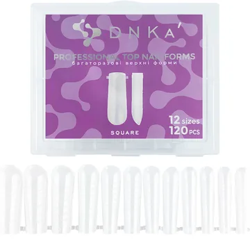 DNKa’ / Верхні форми для нарощування / Top Nail Forms Square / 120 шт