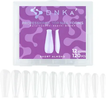 DNKa’ / Верхні форми для нарощування / Top Nail Forms Short Almond / 120 шт