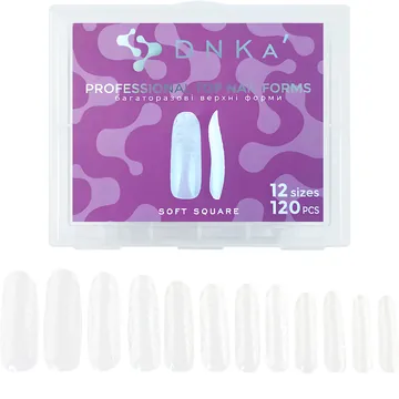 DNKa’ / Верхні форми для нарощування / Top Nail Forms Soft Square / 120 шт