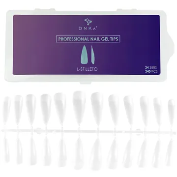 DNKa’ / Гелеві тіпси / Professional Nail Gel Tips L-Stilleto / 240 шт