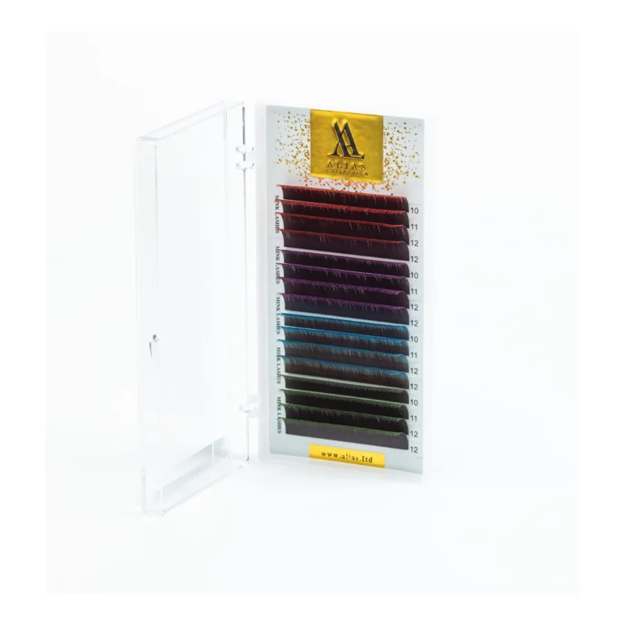 Вії ALIAS color / Red Ombre+Violet Ombre+Blue Ombre+Green Ombre / Мікс