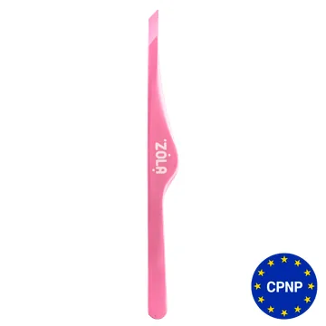 ZOLA / Пінцет скошений професійний для брів / LIGHT PINK