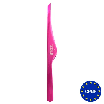 ZOLA / Пінцет скошений професійний для брів / PINK