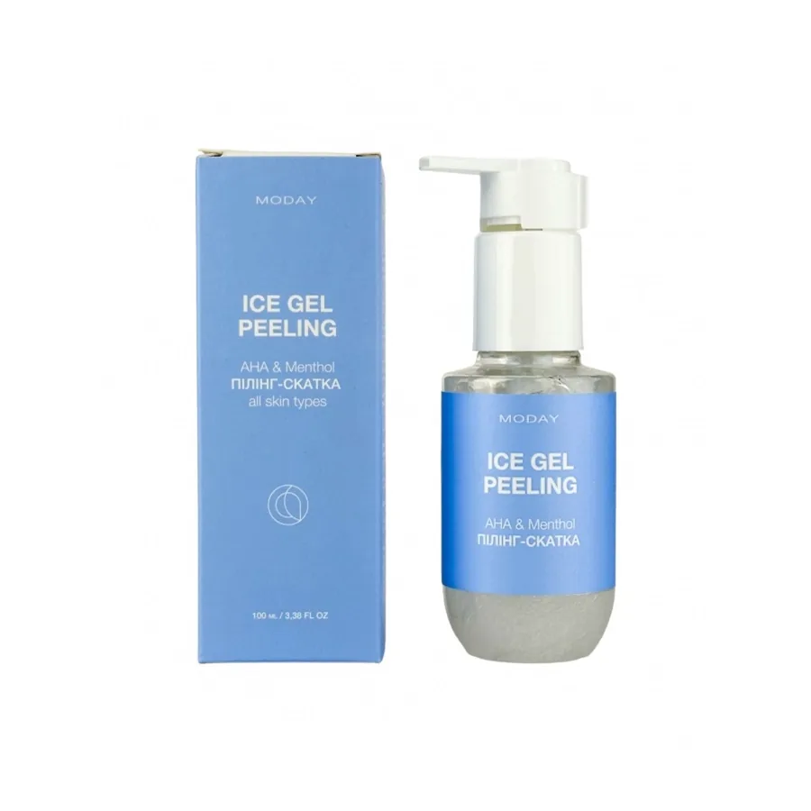MODAY / Відлущуюча пілінг-скатка для обличчя / Ice gel peeling на основі AHA кислот та ментолу / 100 мл