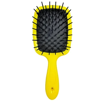 Janeke / Гребінець для волосся / Жовта з чорним / Superbrush
