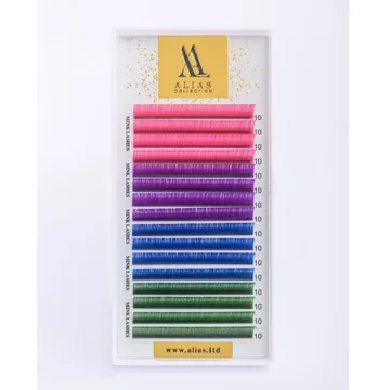 Вії ALIAS color / Pink Neon+Violet+Blue+Green / Мікс