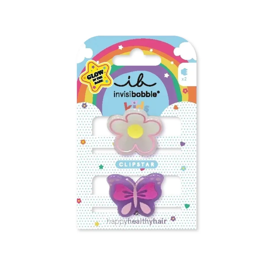 Invisibobble / Заколка для волосся / CLIPSTAR GLOW KIDS Happy Flower