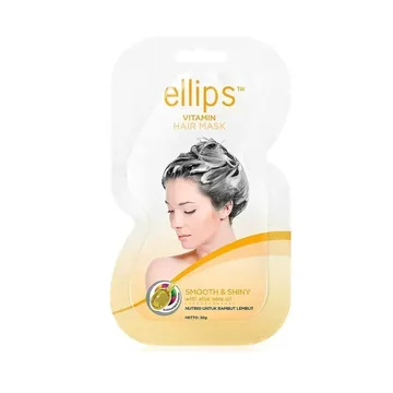 Ellips / Маска для волосся / «Розкішне сяйво» з олією алое вера / Vitamin Hair Mask Smooth & Shiny With Aloe Vera Oil / 20 г