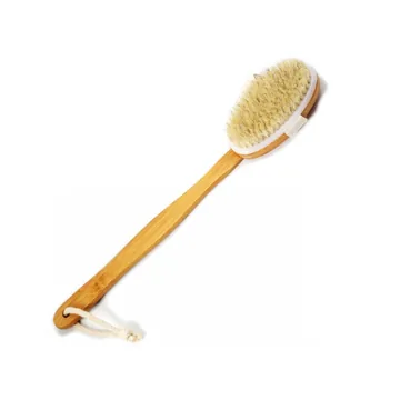MODAY / Бамбукова масажна щітка для тіла / ВODY BRUSH / із 100% білою щетиною кабана