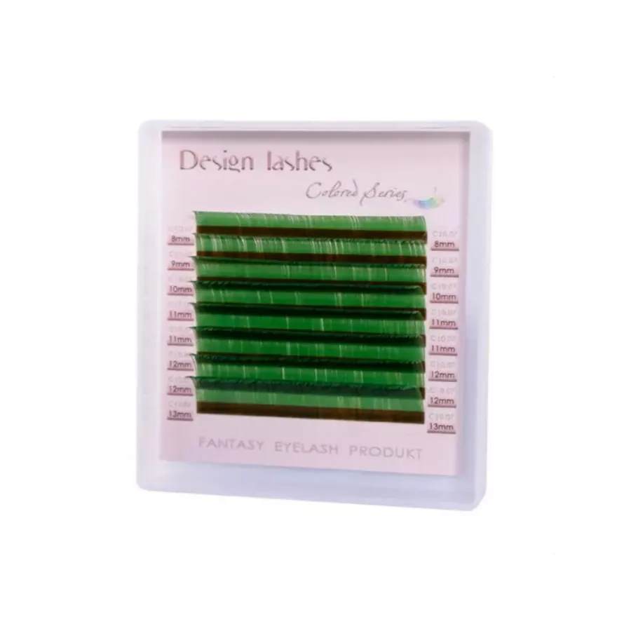 Вії Design Lashes / Зелені / Мікс / mini / 10 ліній