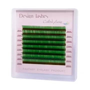 Вії Design Lashes / Зелені / Мікс / mini / 10 ліній