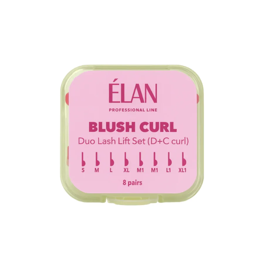 Elan / Комплект силіконових валиків для ламінування / BLUSH CURL /з вигинами D і C