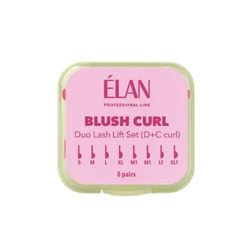 Elan / Комплект силіконових валиків для ламінування / BLUSH CURL /з вигинами D і C