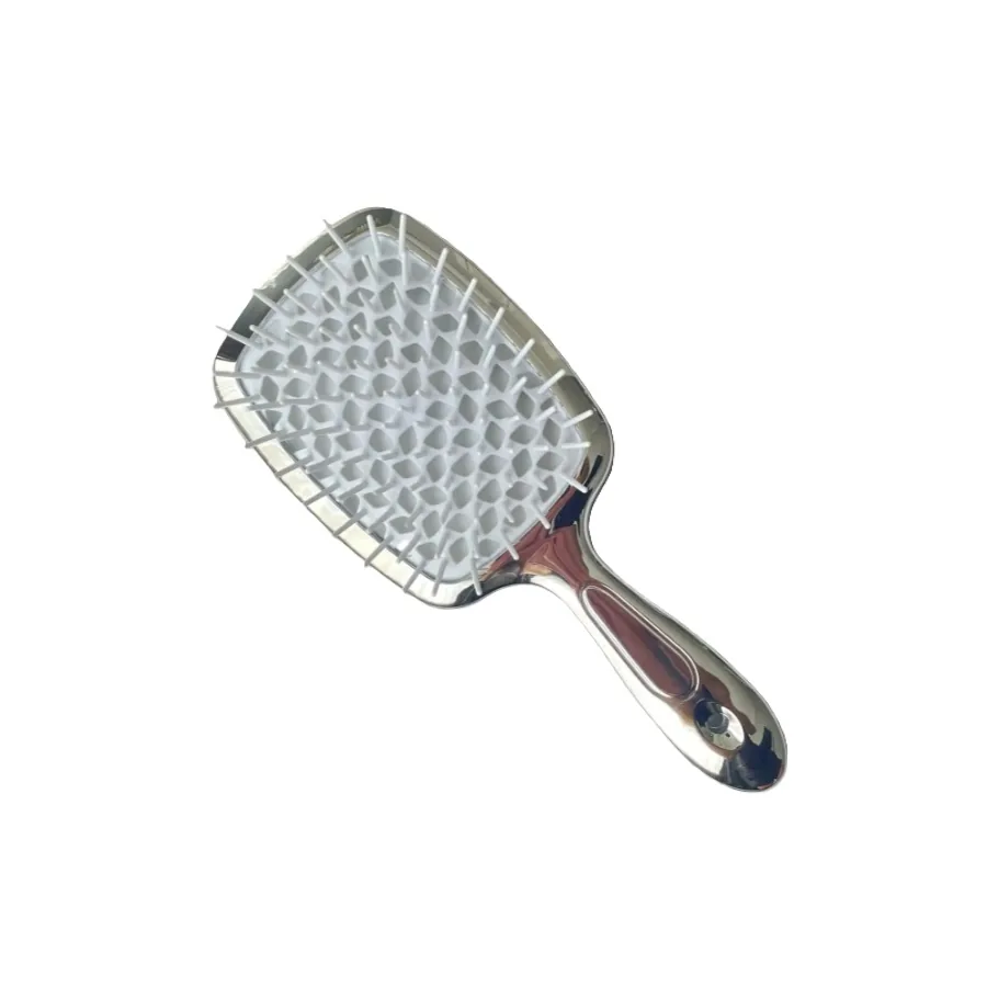 Hollow Comb / Гребінець для волосся Superbrush Plus / Срібло з білим Chrome
