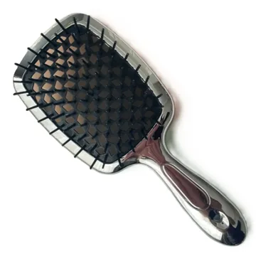 Hollow Comb / Гребінець для волосся Superbrush Plus / Срібло з чорним Chrome