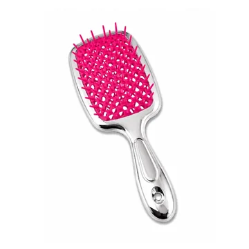Hollow Comb / Гребінець для волосся Superbrush Plus / Срібна з малиновим Chrome