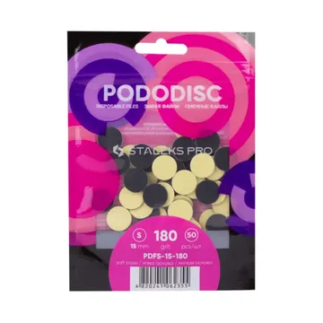 Staleks / Змінні файли на м'якій основі для педикюрного диска / PODODISC PDFS-15 / S 180 грит / 50 шт/уп