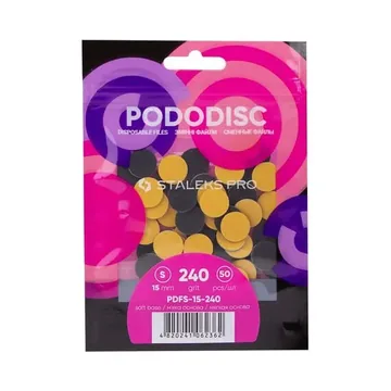 Staleks /  Змінні файли на м'якій основі для педикюрного диску / PODODISC PDFS-15 / S 240 грит / 50 шт/уп