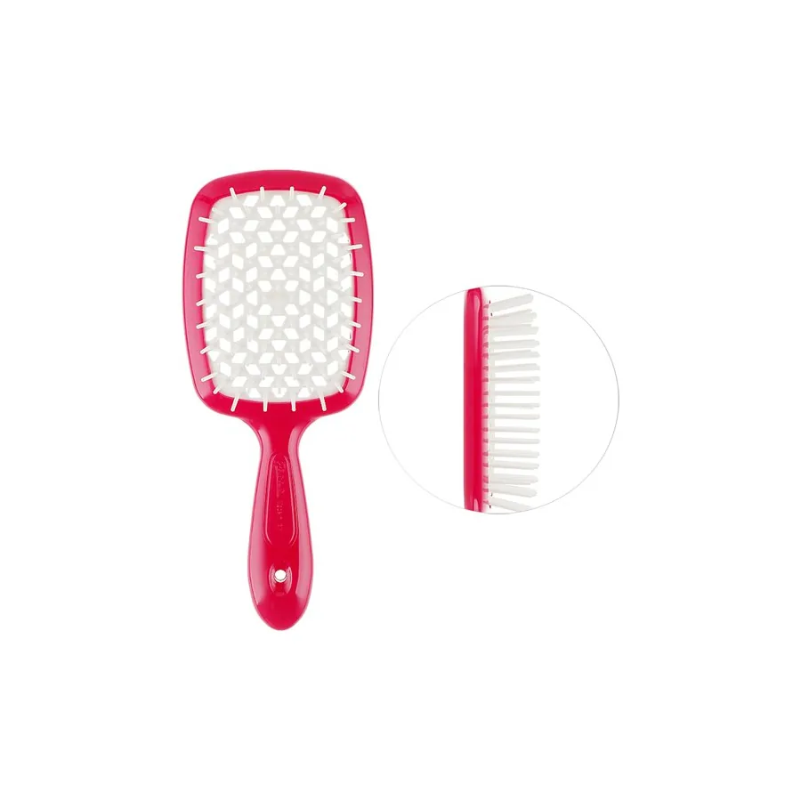 Janeke / Гребінець для волосся / Малиновий з білим / Superbrush