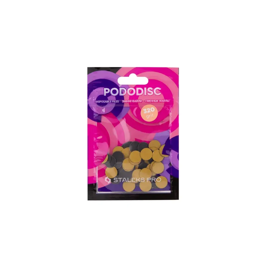 Staleks / Змінні файли для педикюрного диску / PODODISC XS 320 грит / 50 шт/уп