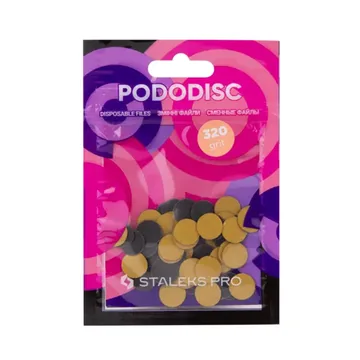 Staleks / Змінні файли для педикюрного диску / PODODISC XS 320 грит / 50 шт/уп