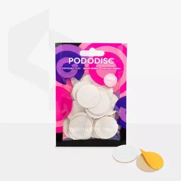 Staleks / Змінні файли білі для педикюрного диска / PODODISC / L 180 грит / 50 шт/уп