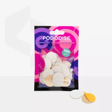 Staleks / Змінні файли білі для педикюрного диска / PODODISC / M 100 грит / 50шт/уп