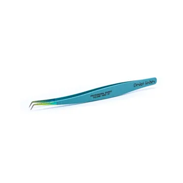 Design Lashes  / Пінцет міні L 6mm 75° / бірюзовий / L6/75-TQ