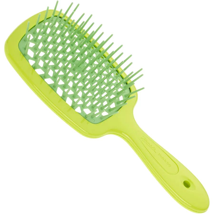 Janeke Superbrush / Гребінець для волосся / Жовтий з зеленим