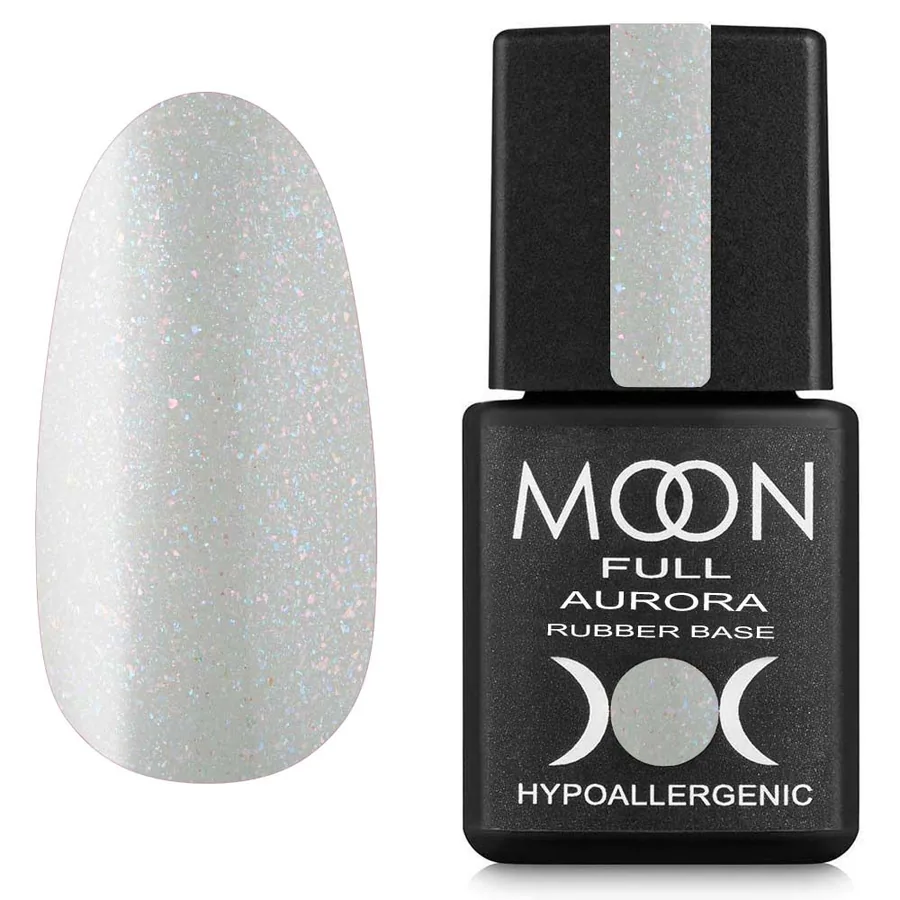 MOON FULL / Aurora Shimmer Rubber Base №2004 / світло-сірий з шимером