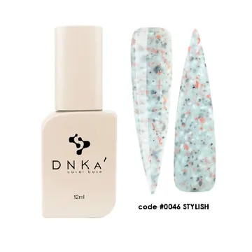 DNK'a / Cover Base #0046 / Stylish / молочно-небесний з різнокольоровою поталлю / 12 мл