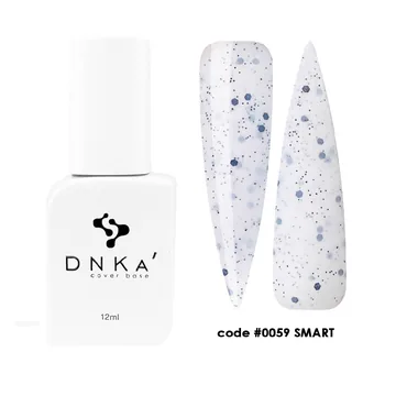 DNK'a / Cover Base #0059 / Smart / білий з синьою крихтою / 12 мл