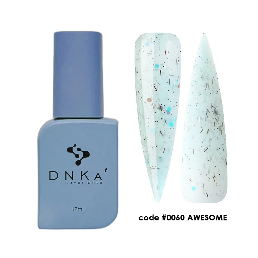 DNK'a / Cover Base #0060 / Awesome / світло-блакитний із крихтою / 12 мл
